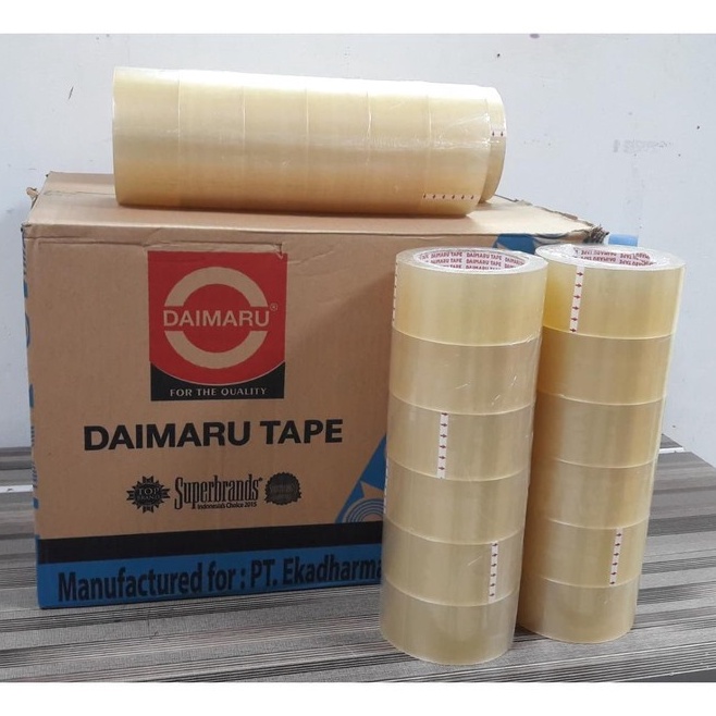 

ART L6N4 1 BOX 72 Roll Lakban Daimaru Tape Isolasi Bening 2 inch x 9 Yard
