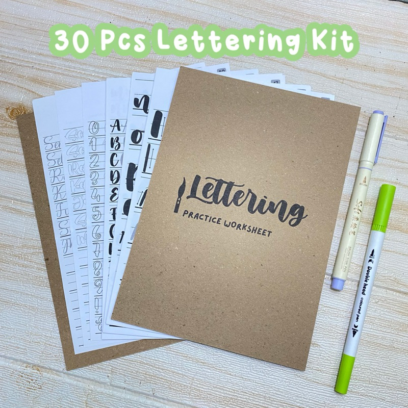 

Paket Belajar Hand Lettering Kit Calligraphy Practice Worksheet Brush Pen