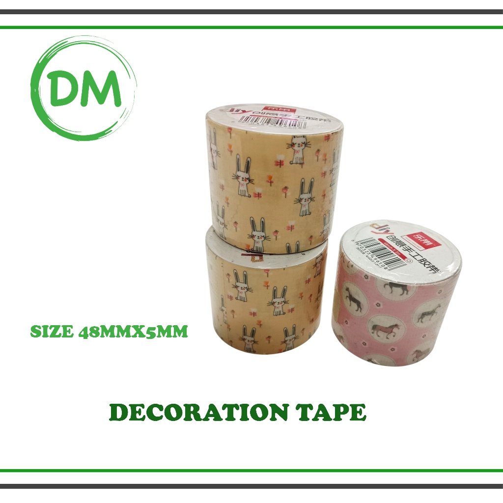 

DEKORASI TAPE / Lakban Solatip Diary Scrapbooking DIY motif 48mm x 5m