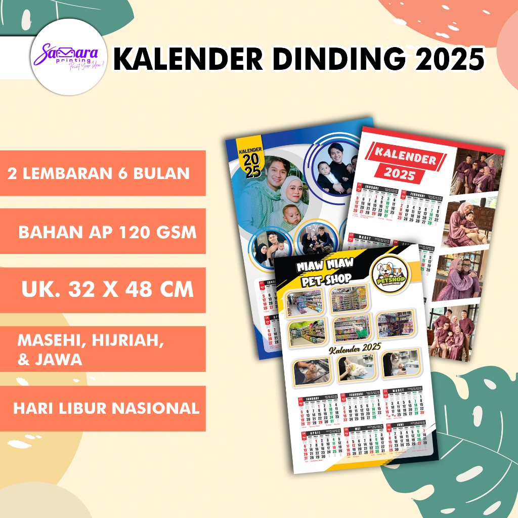 

Kalender 2025 [2 Lembaran/6 Bulan]