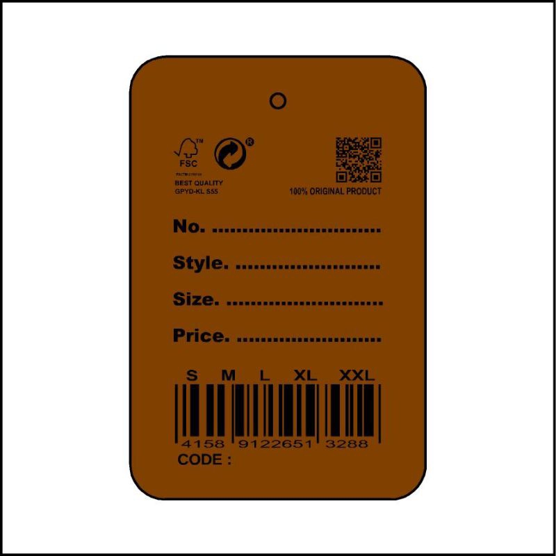 

HANG TAG KRAFT #code isi 100 pcs label harga baju