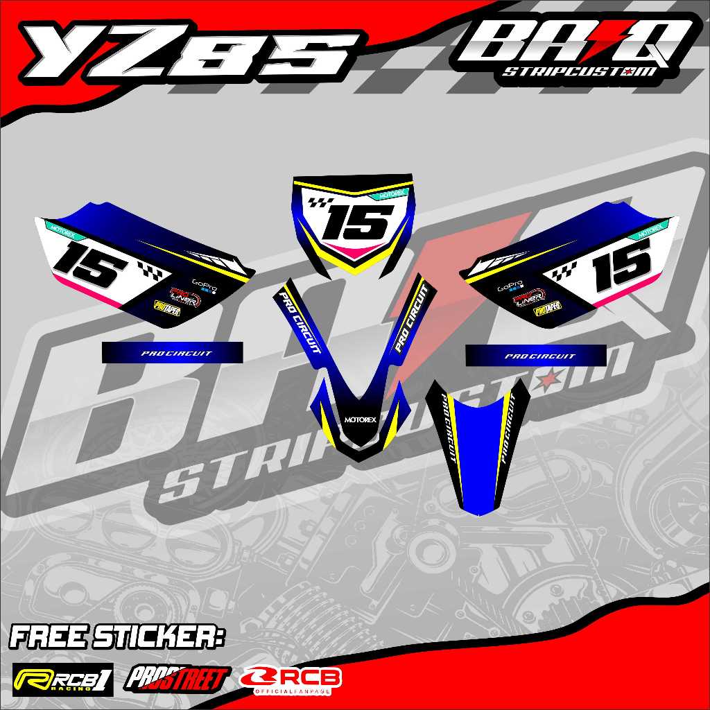STICKER STRIPING YAMAHA YZ85 - STICKER STRIPING YAMAHA YZ85 VARIASI RACING 02