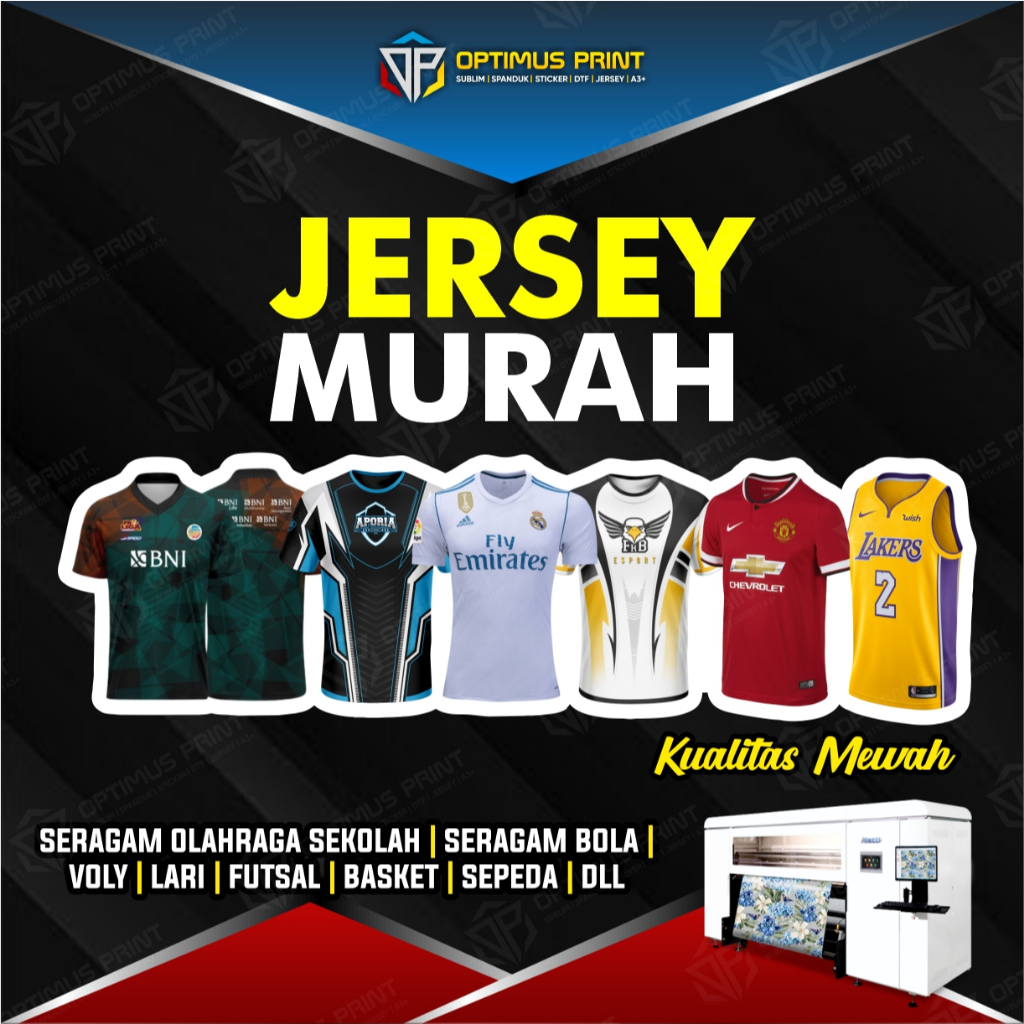 Jersey Futsal Kaos Voli Full Printing Satuan Cewek Cowok Desain Custom Baju Bola