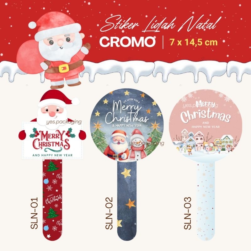 

[7x14,5cm] [6pc] STIKER LIDAH Stiker Segel Toples Cup Christmas Natal 2022