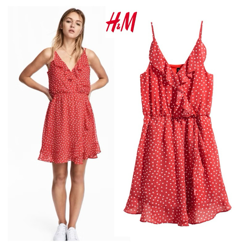 HM Flounce Wrap Dress | Dress Ruffle Polkadot