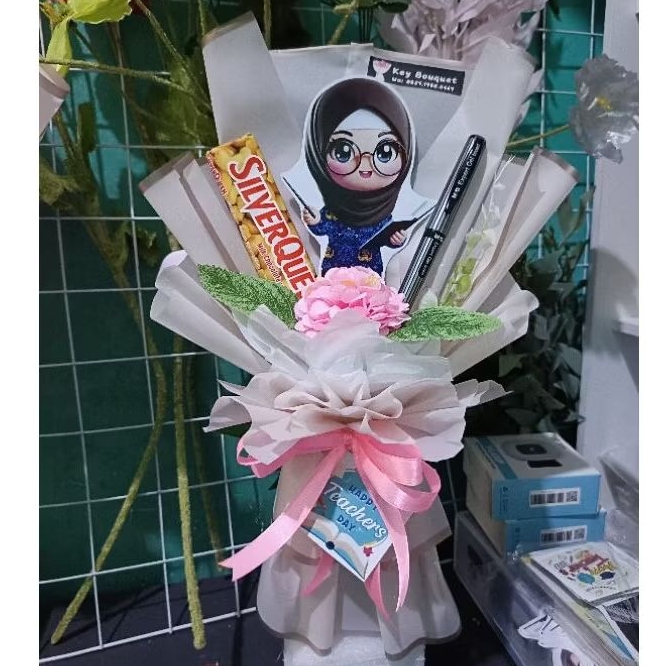 

buket hari guru ATK dan coklat silverqueen hadiah teacher day