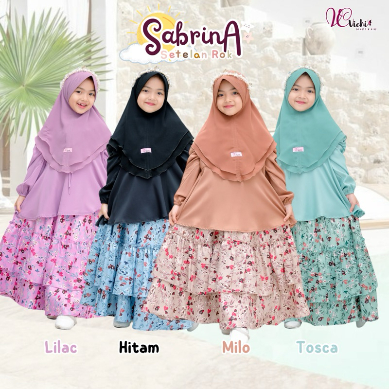 Sabrina Setelan Rok Anak Perempuan Usia 1-11 tahun Set Hijab Ori Vichi Muslimah