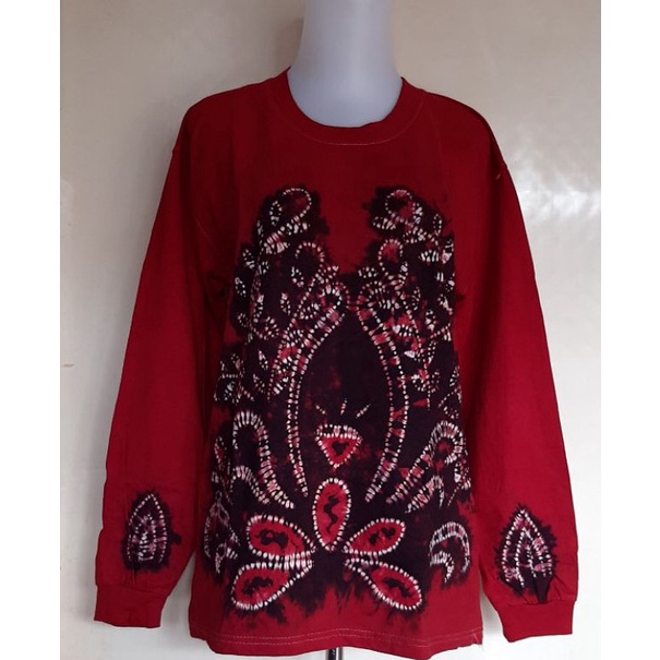 KODE E56Z Kaos Sasirangan Kaus Katun Atasan Lengan Panjang Motif Batik Banjarmasin Kalimantan Uk S M
