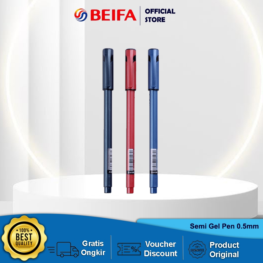 

Beifa Pulpen Semi Gel TA602 – Tinta Halus 0.5mm, Warna Tajam Hitam Biru Merah, Nyaman Dipakai