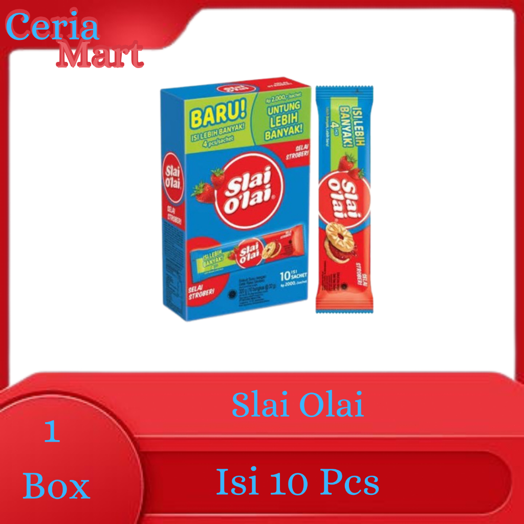 

SLAI OLAI BISKUIT 1 BOX ISI 10 PCS RASA STRAWBERI Strawberry Makanan