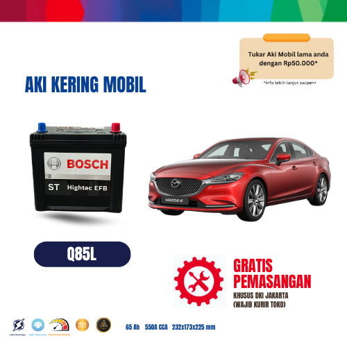 Aki Mobil BOSCH Q85 MF Aki Kering 65Ah