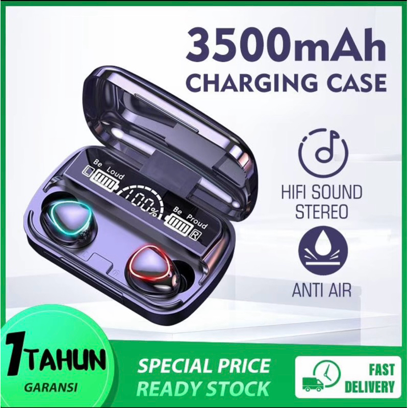 Headset TWS M10 Bluetooth V5.1 BLUETOOTH Wireless EARPHONE Gaming - M10