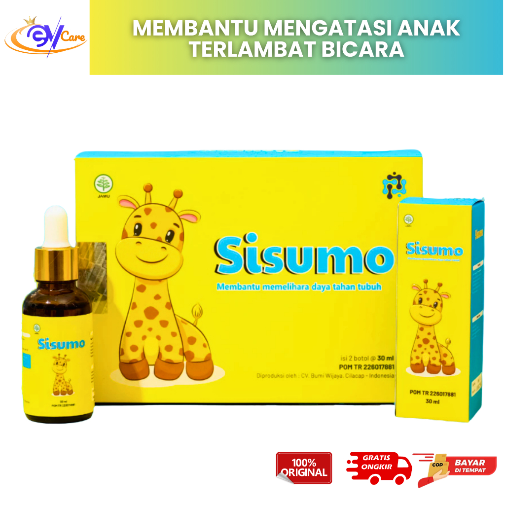 Sisumo Vitamin Otak Anak Cerdas Daya Ingat Suplemen Otak Anak Speech Delay Terlambat Bicara 1 Box