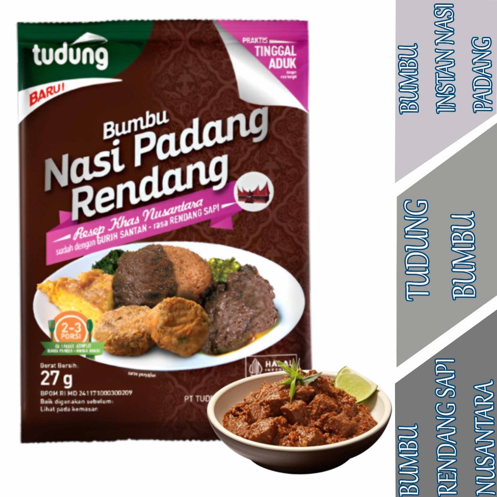 

Bumbu Rasa Rendang Sapi - Tudung - Bumbu Instan Nasi Padang - 27gr