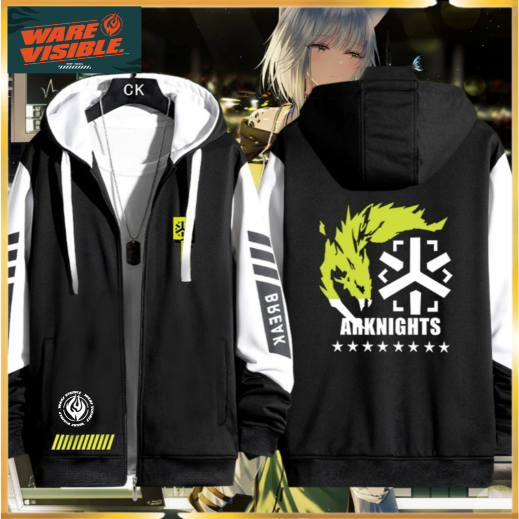 WareVisible Jacket Hoodie ZIPPER ARKNIGHTS Oversize Korean Style Unisex Jaket Fleece
