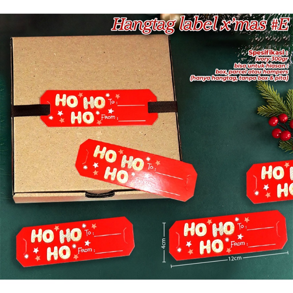 

Hangtag Label X'mas E | Hiasan Kotak Kue Edisi Natal (1 Bal 500 Pcs)