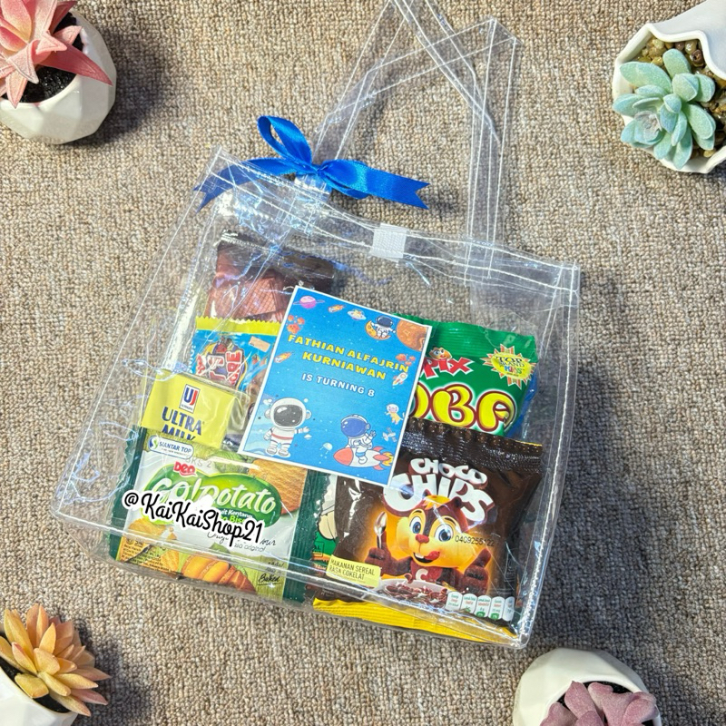 

Paket Snack Kemasan Tas Mika(FREE STICKER UCAPAN)