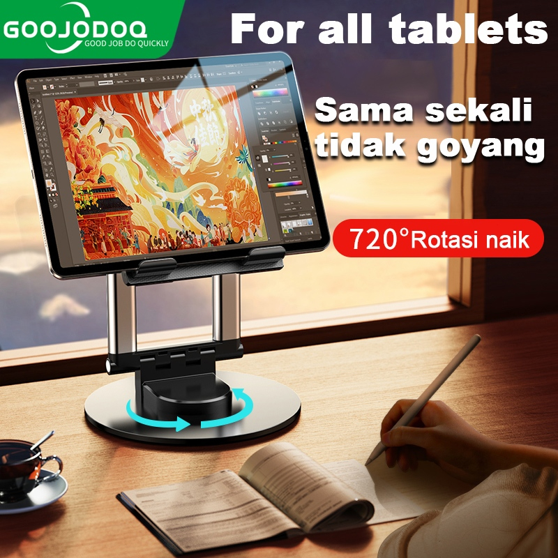 Goojodoq Tablet Bracket Lipat Desktop 360 degree rotatable Malas Live Komputer Teleskopik Bracket Po