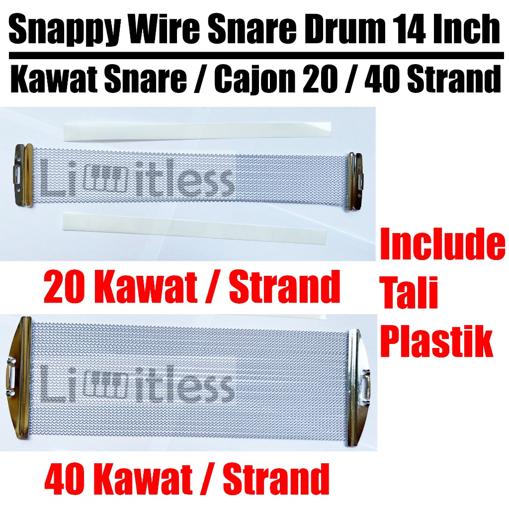 Snappy Snare Drum 14 Inch / Snappy Wire / Kawat Snare Drum 14 Inch 20 / 40 Strand