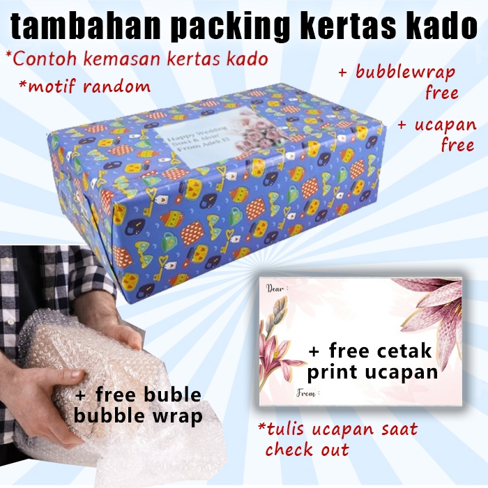 

kertas kado packing pembungkus tambahan dan free kartu ucapan