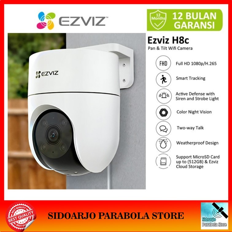 Ipcam Ip Camera Kamera Outdoor Ezviz H8C 2MP Full HD 1080p Resolution Full Color Wifi Security Pan T