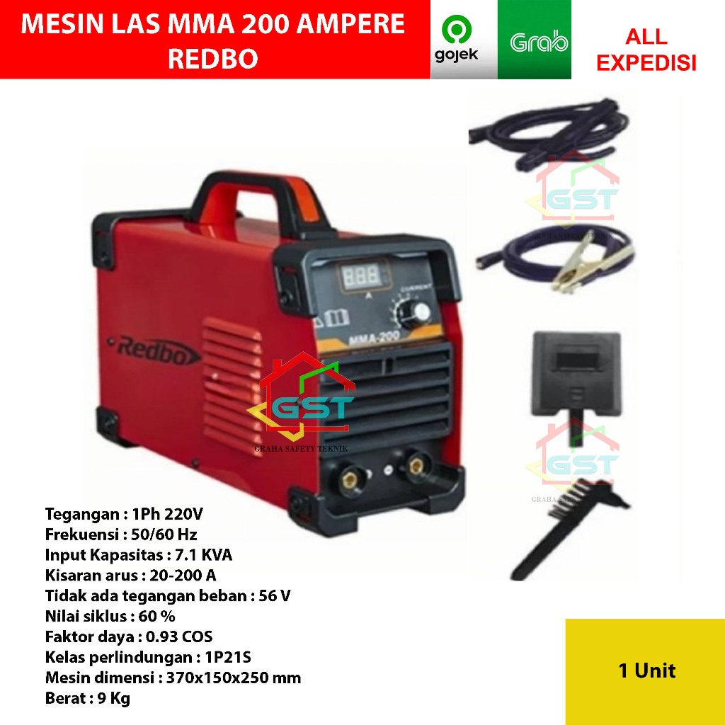 REDBO mesin las mma 200 ampere inverter travo las 200a