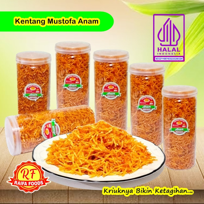 

Kentang Goreng Mustofa Pedas manis 420gr, Keripik Kering Balado Original Teri Kacang, Makanan Ringan