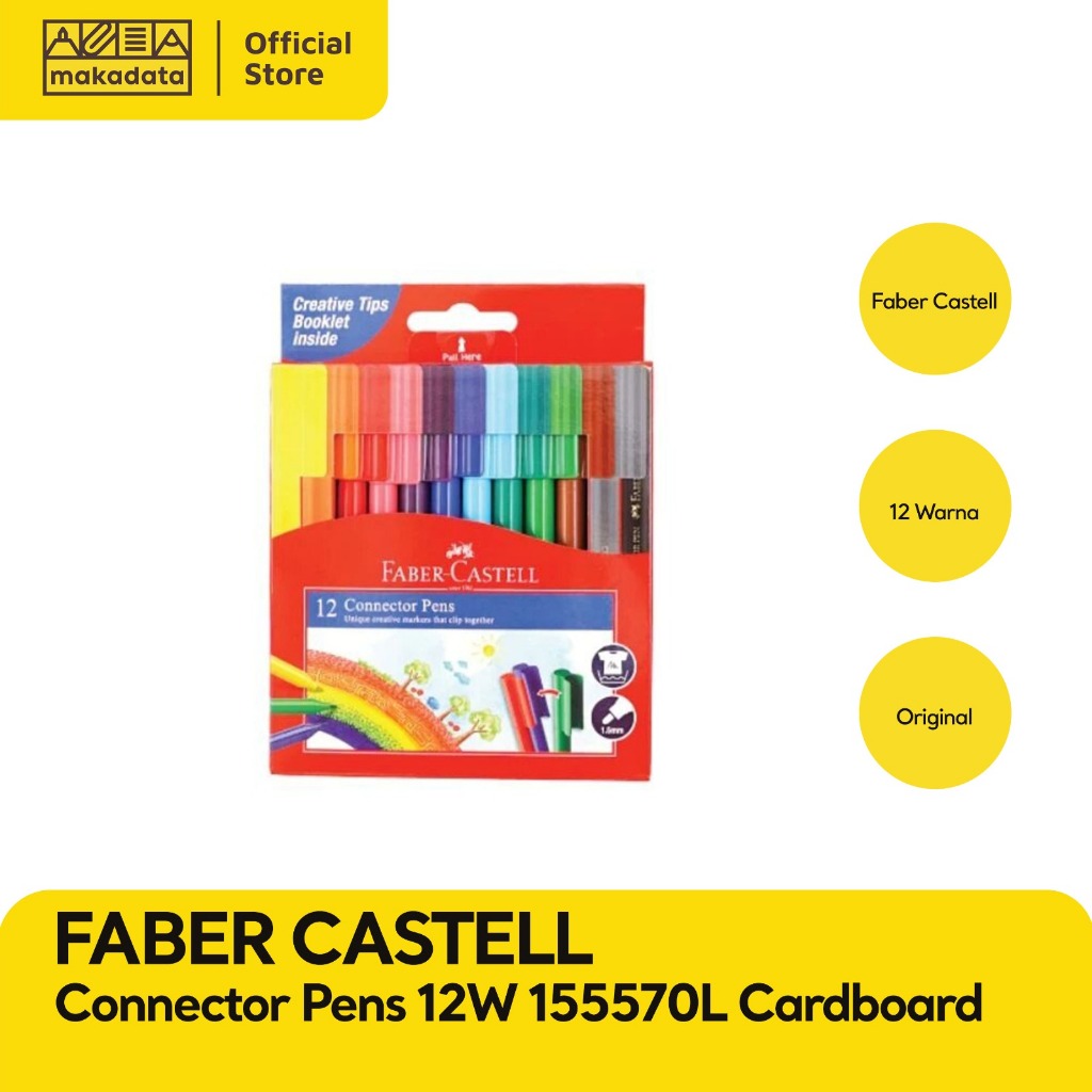 

CONNECTOR PEN / SPIDOL FABER CASTELL 12 WARNA CARDBOARD 155570L (1 PCS) MURAH