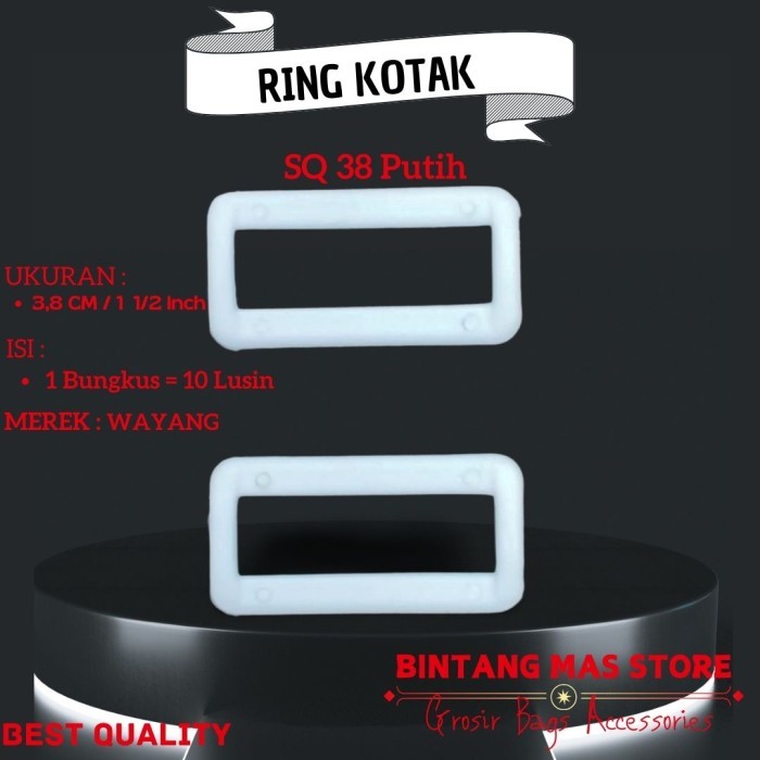 Ring Kotak / Gesper Tas Putih