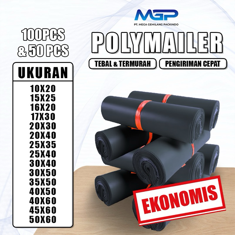 

EKONOMIS| Packaging Polymailer Hitam Ekonomis, Isi 100 PCS & 50 PCS, Tebal & Termurah | Plastik Packing | Plastik Online Shop
