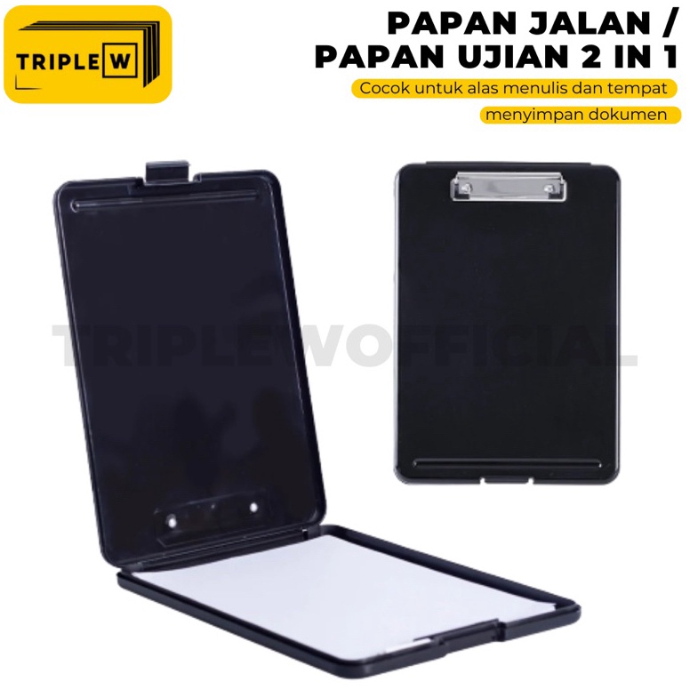 

ART L5L Triple W 2 in 1 Clipboard Storage Alas Papan Ujian Jalan Tulis Clip