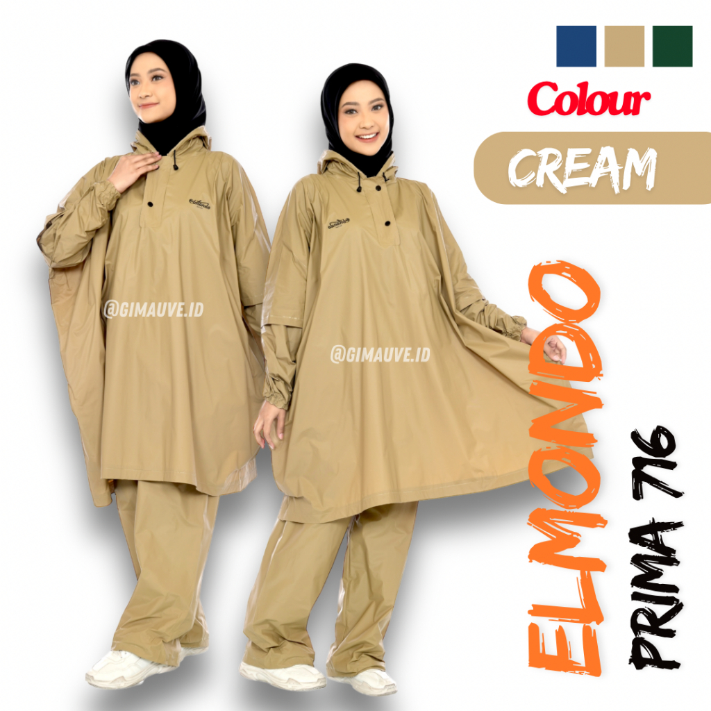 Jas Hujan Elmondo Original Jas Hujan Setelan Ponco Celana Jas Hujan Poncho Dewasa Mantel Hujan Jas