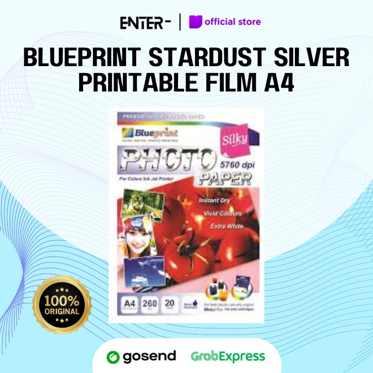 

Kertas Foto A4 Silky Photo Paper BLUEPRINT A4 260 gsm 20 Lembar Tomat