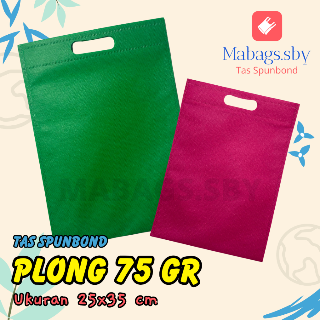 

TAS SPUNBOND PLONG (OVAL) 25X35 CM 75GR POLOS UNTUK TAS SOUVENIR, SYUKURAN, MENGENANG, PROMOSI, BANSOS,DLL