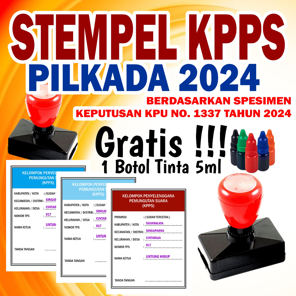

STEMPEL PEMILU KKPS PILKADA TPS 2024 FLASH OTOMATIS MURAH