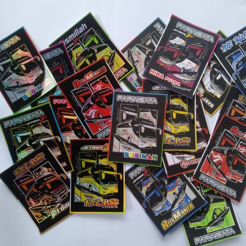 

stiker bus hologram glitter vinyl anti air bis basuri tempelan anak-anak koleksi