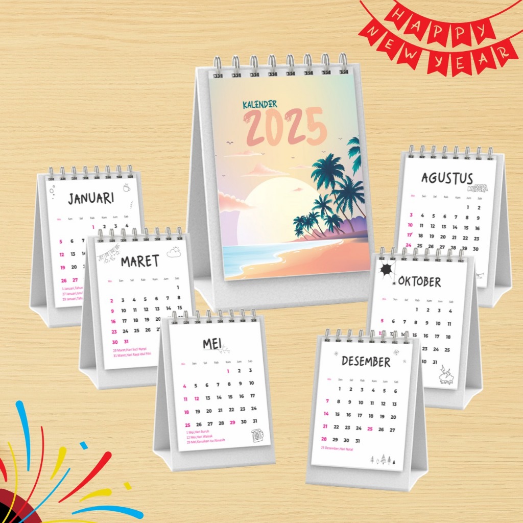 

Kalender Meja Mini 2025 Ukuran Compact - Praktis untuk Meja Kerja