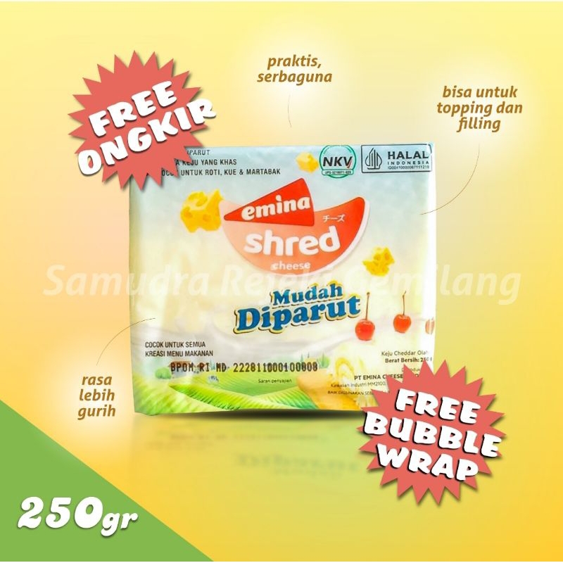 

Keju shred emina 250gram / Keju parut / Keju chedar 250gram