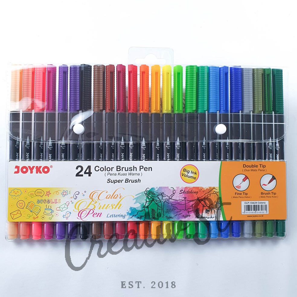 

ART X8H3 JOYKO Brush Pen 24 Warna Brush Fine Tip Clp13A Set Spidol Kaigrafi