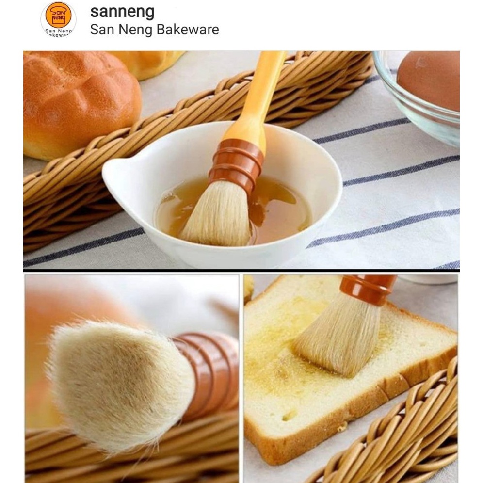 

Sanneng SN4117 Wool Pastry Brush Round Kuas Kue Roti Wool 25cm ART L7Z5