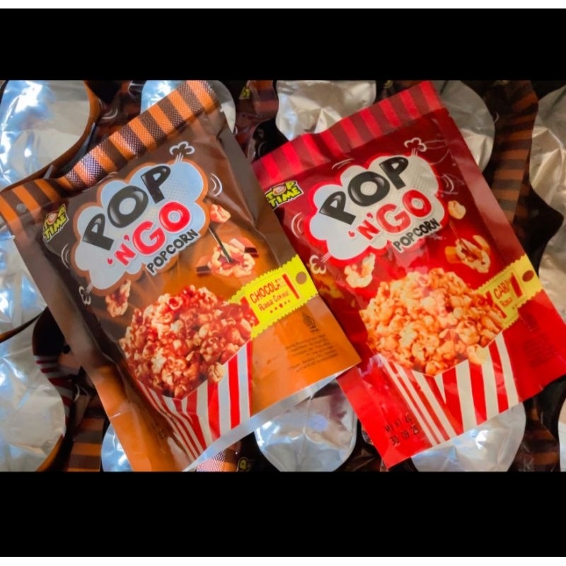 

Pop N Go Popcorn Rasa Karamel dan Cokelat Kemasan 20gr x 2pcs