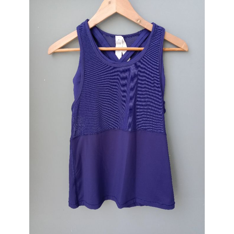 Navy Sports Tanktop with Mesh Combi (Bra Cups) by Lulu Lemon