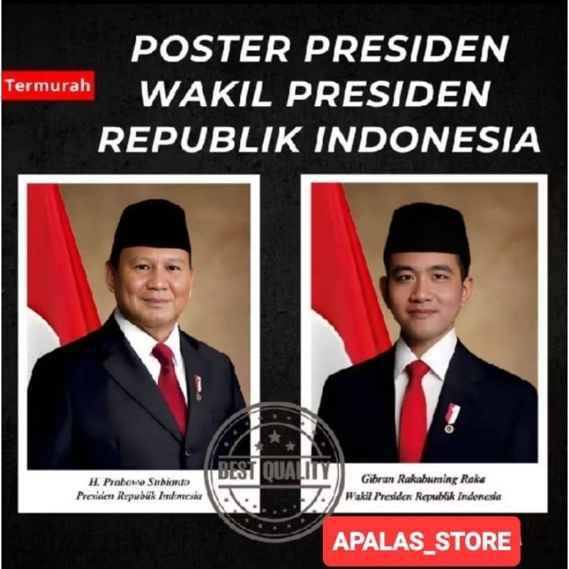 

Poster photo ukuran sedang presiden Prabowo dan wakil presiden Gibran