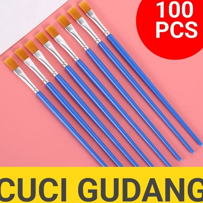 

berkualitas 1 PCS KUAS LUKIS FLAT KUAS NYLON R PAINT BY NUMBER FLAT BRUSH KUAS ROUND NYLON
