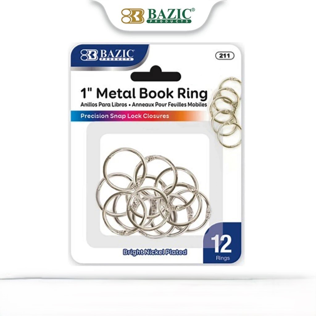 

Bazic 1" Metal Book Rings (12/Pack) - Ring Buku