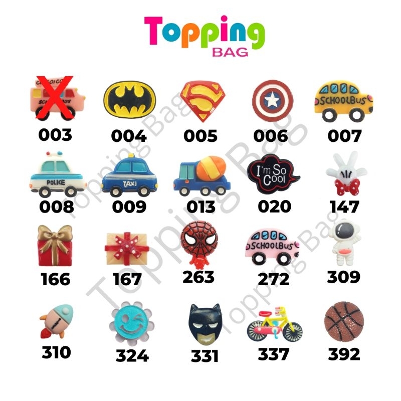 

Extra Topping Tempelan Tas Anak Lucu Toppingbag