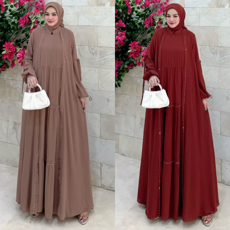 NEW HALIMAH DRESS SET HIJAB SEGI4 by AVRILIA HIJAB TERBARU ORIGINAL GAMUS TERBARU SET HIJAB GAMIS BA