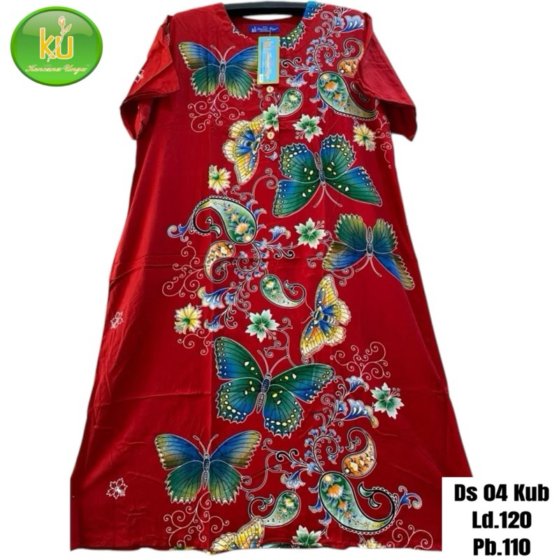 UIY Dress Pendek Asli Kencana Ungu Label Biru Model 04 Daster Lengan Pendek Motif Bunga Terbaru
