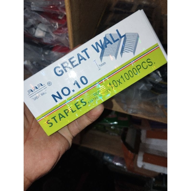 

(1bok isi 10 pack kecil) isi staples great wall/ refill staples/ isi staples murah/ refill stapler no. 10/ isi staples kecil