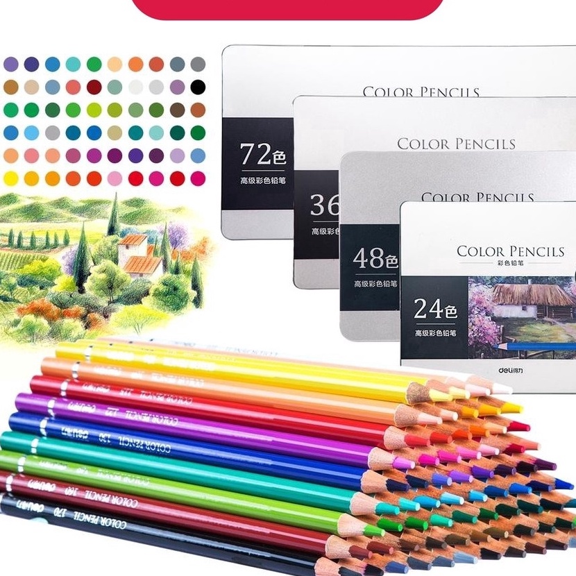 

HJ6 Deli 6568 Hhgrade Oil Pencil Color Pensil Warna Minyak 72 Warna